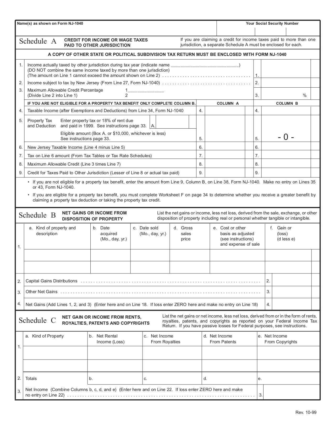 NJ 1040 Schedules A, B and C Fill online with Lumin