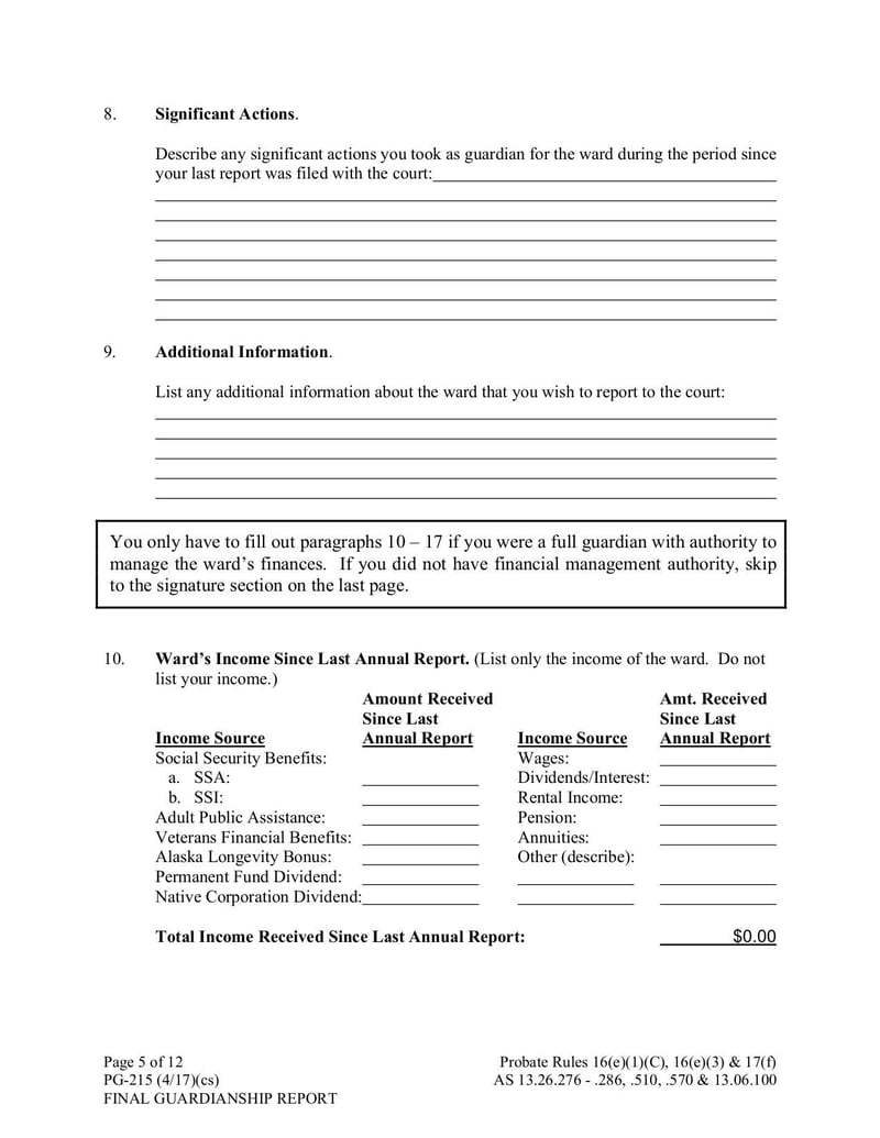 Large thumbnail of Form PG-215 Final Guardianship Report - May 2017