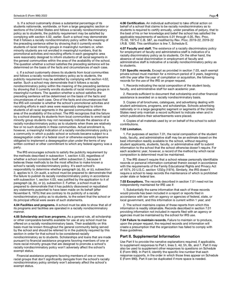 Large thumbnail of Schedule E (Form 990) - Oct 2022