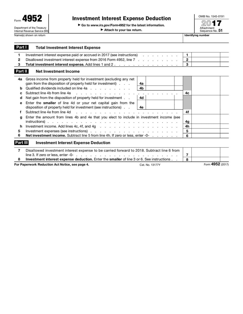 Large thumbnail of Form 4952 - Jan 2017