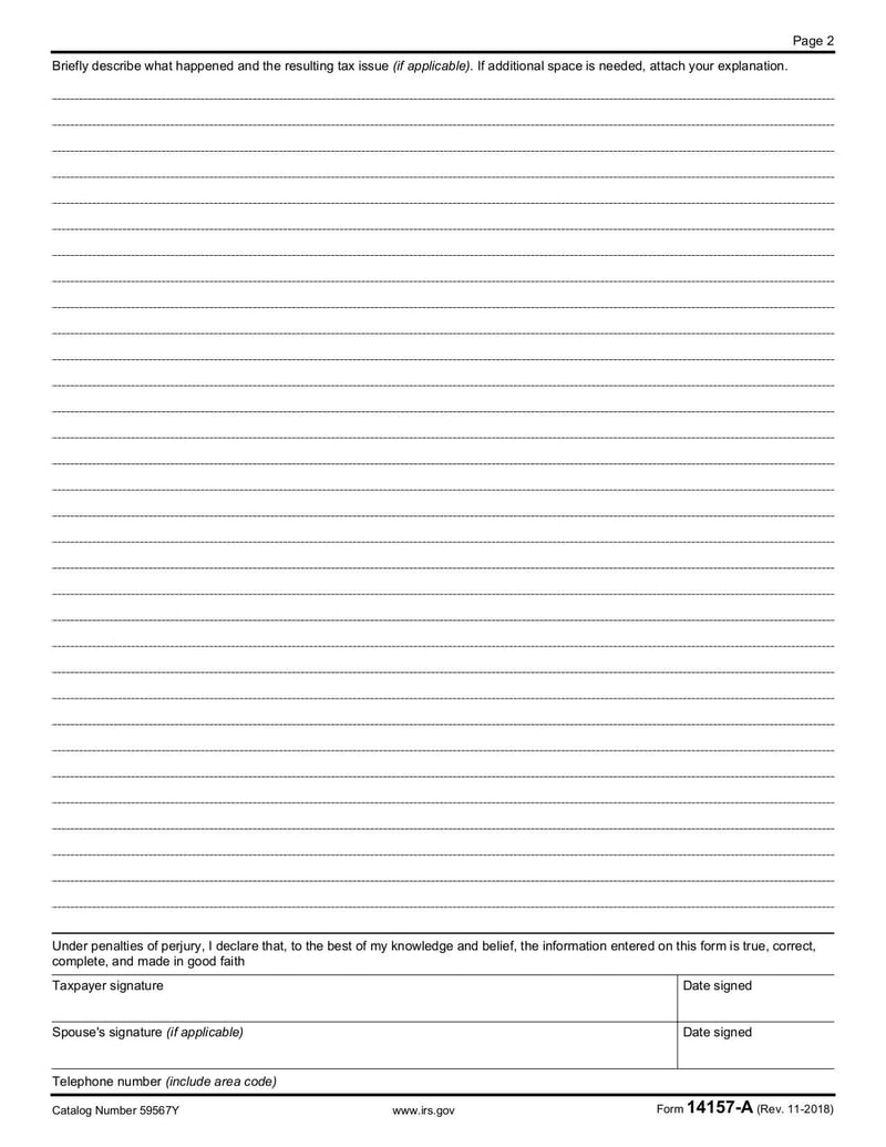 Large thumbnail of Form 14157-A - Nov 2018