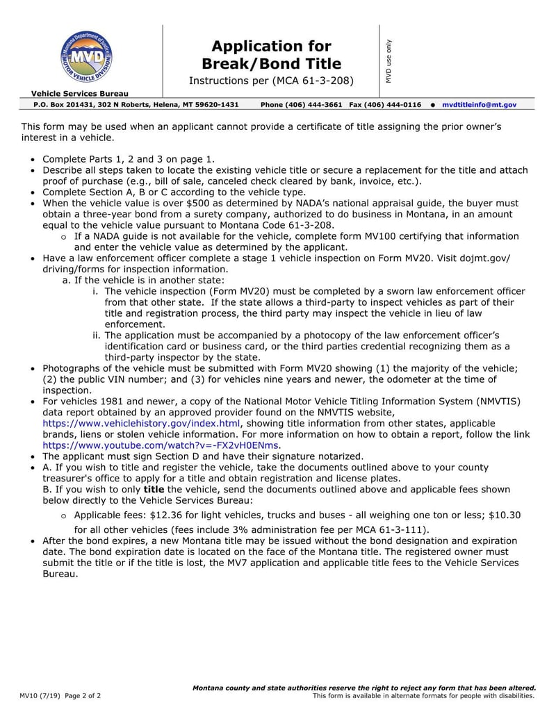 Large thumbnail of Form MV10 (Jul 2019)