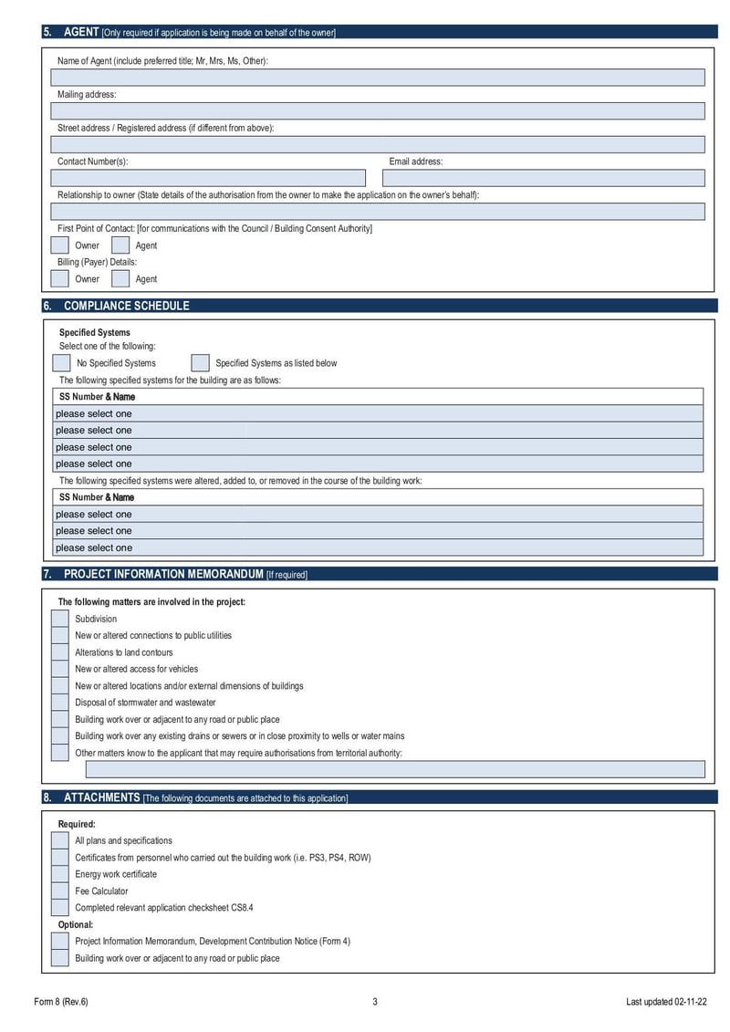 Large thumbnail of Form 8 Certificate of Acceptance Application Form - Nov 2022