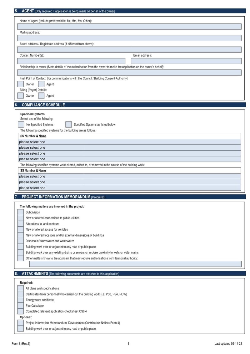 Thumbnail of Form 8 Certificate of Acceptance Application Form - Nov 2022 - page 2