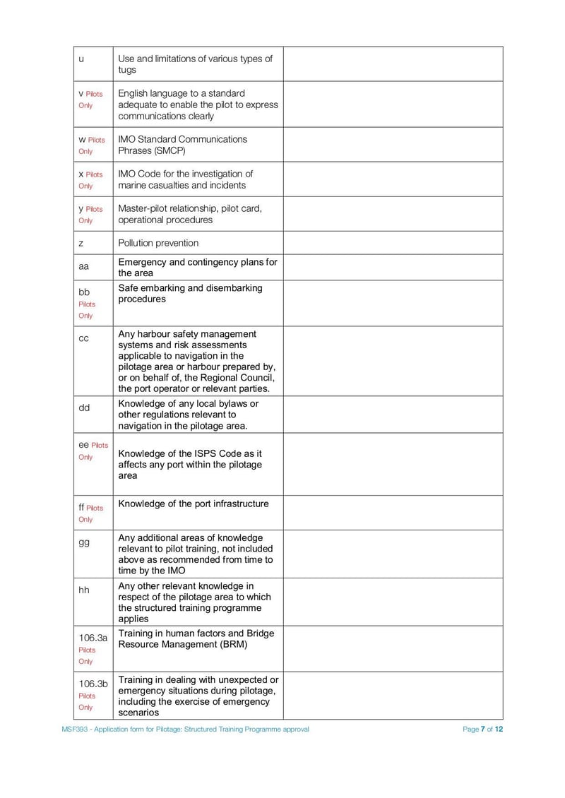 Large thumbnail of Application Form for Pilotage - Aug 2022