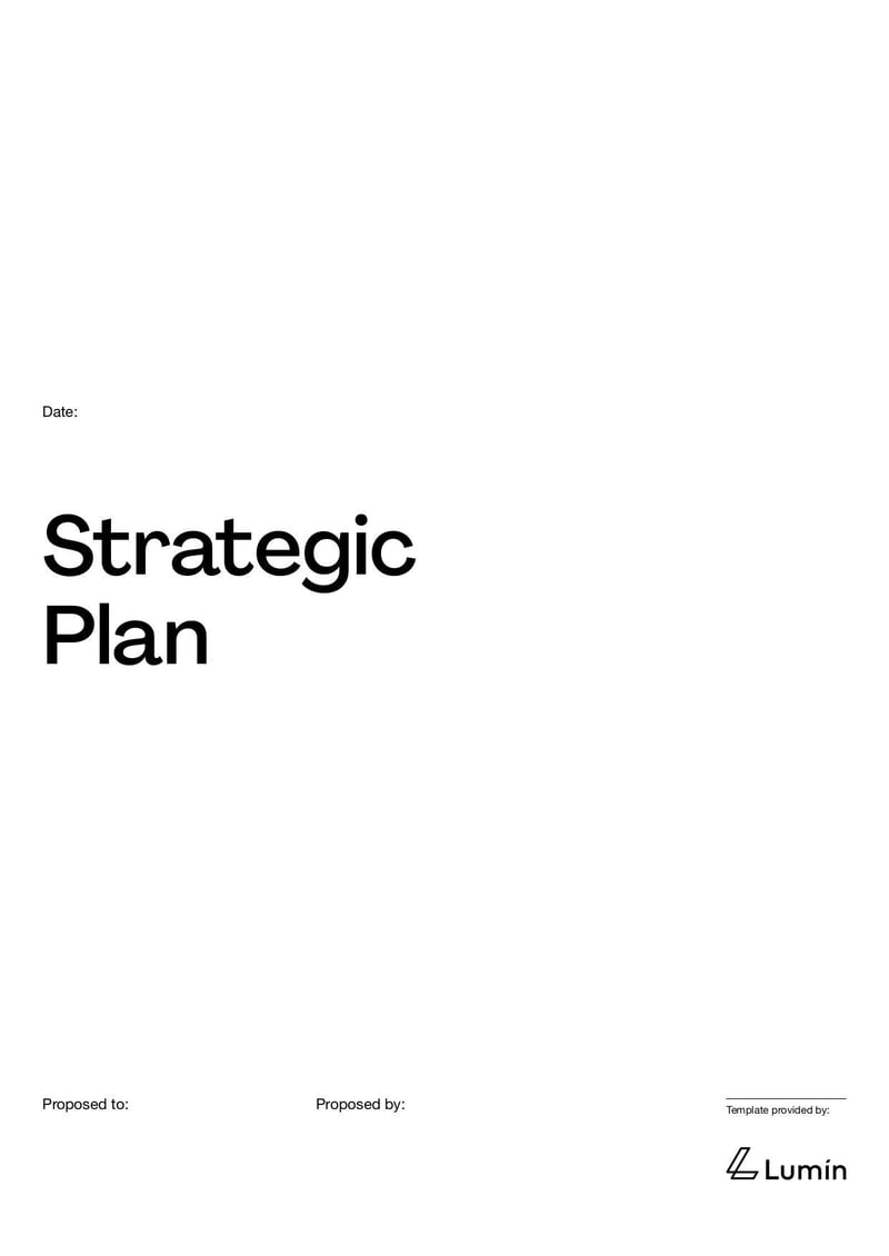 Strategic Plan outlining business goals, key initiatives, and action steps for long-term success