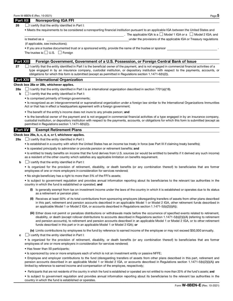 Large thumbnail of Form W-8BEN-E - Oct 2021