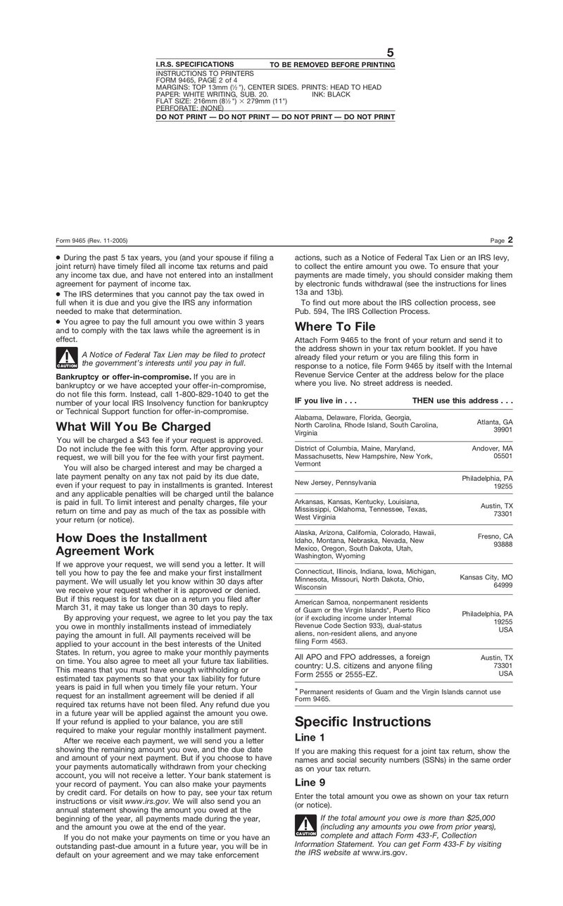 Large thumbnail of Form 9465 - Nov 2005