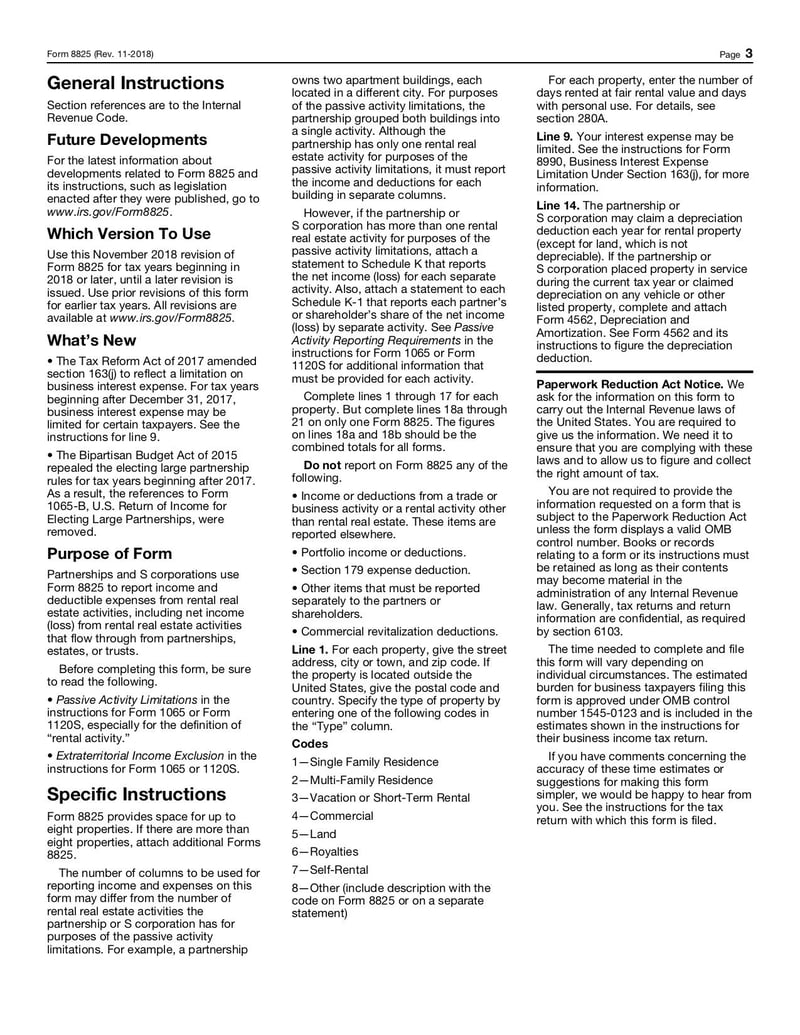 Large thumbnail of Form 8825 - Nov 2018