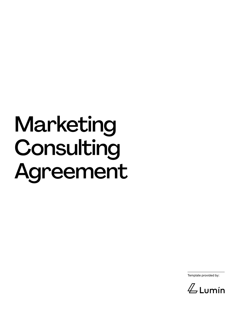 Marketing Consulting Agreement defining services, compensation, confidentiality and intellectual property terms