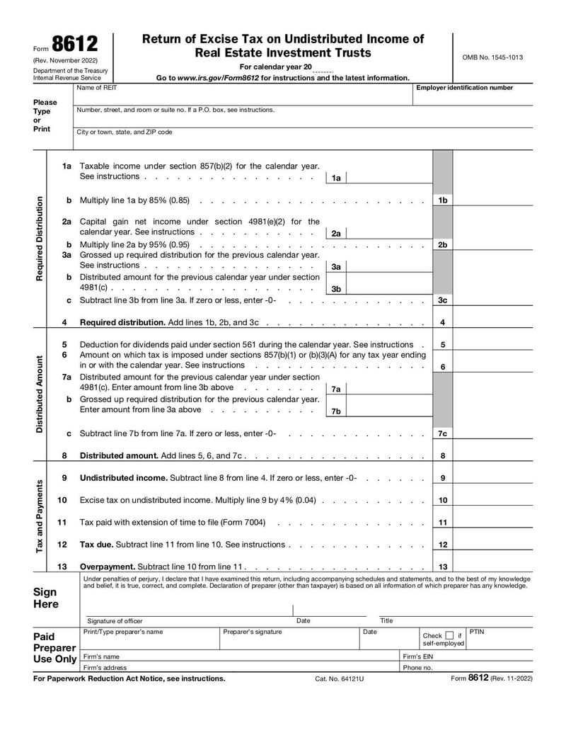 Large thumbnail of Form 8612 - Nov 2022