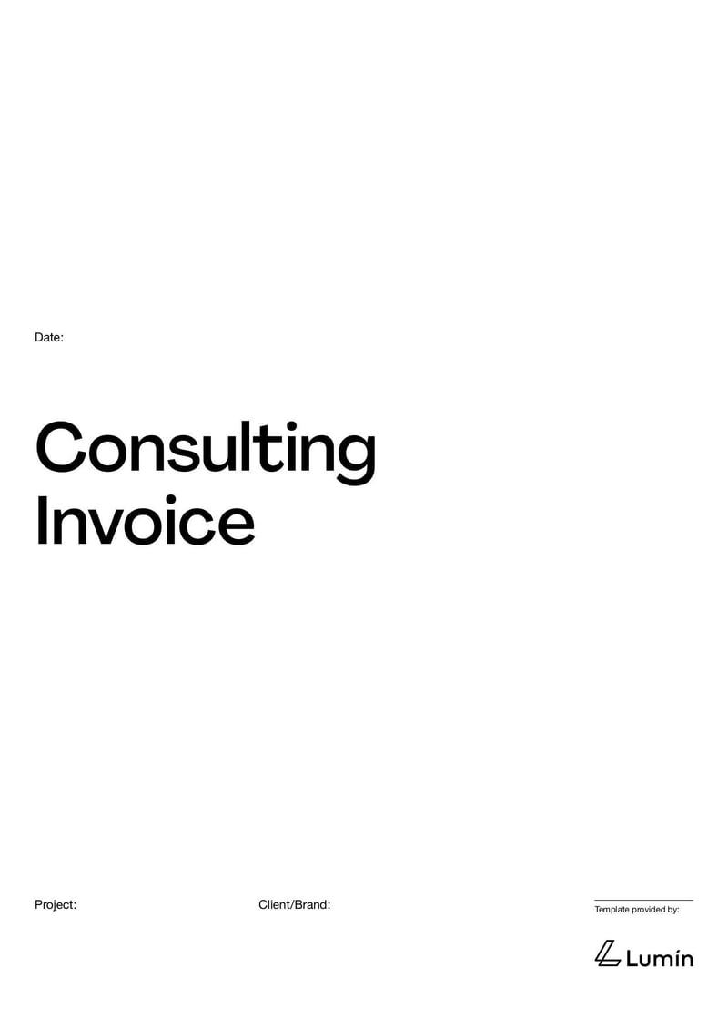 Consulting Invoice Template for billing clients in consulting services
