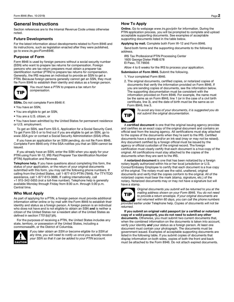 Large thumbnail of Form 8946 - Oct 2019