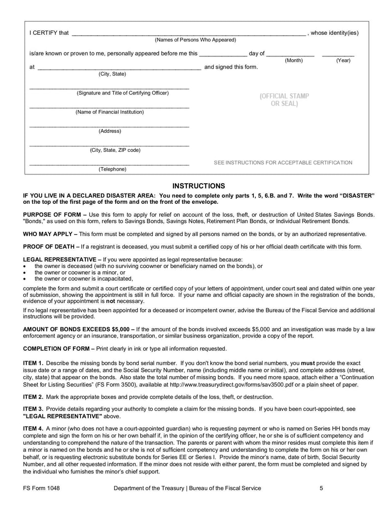 Large thumbnail of FS Form 1048 - Oct 2020