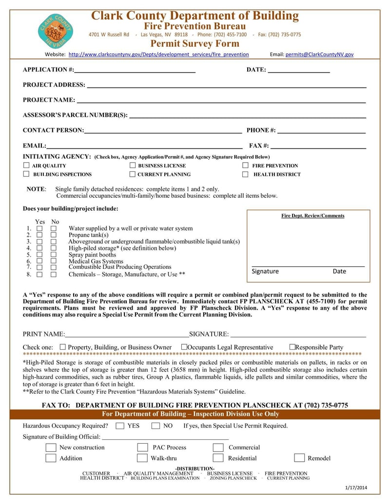 Large thumbnail of Clark County Application for Change of Business License