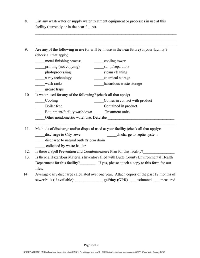 Large thumbnail of City of Chico Industrial Pretreatment Wastewater Survey - Sep 2015