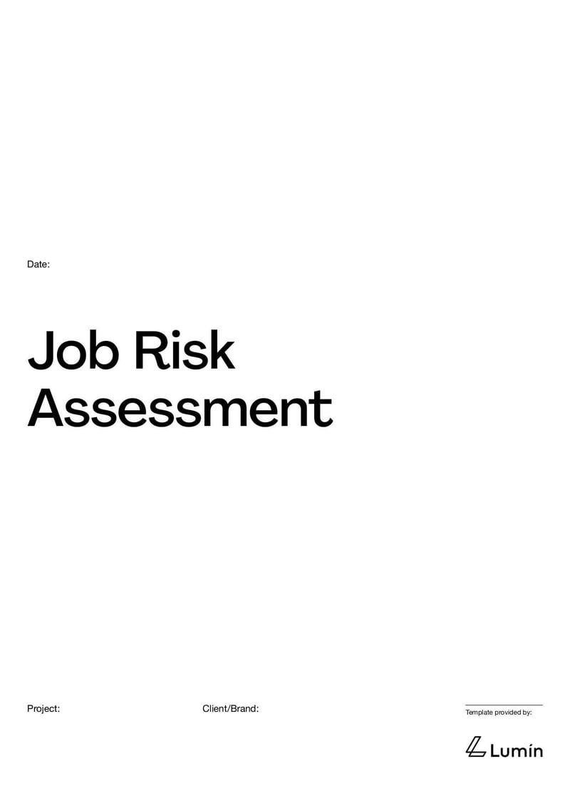Thumbnail of Job Risk Assessment Form - page 0