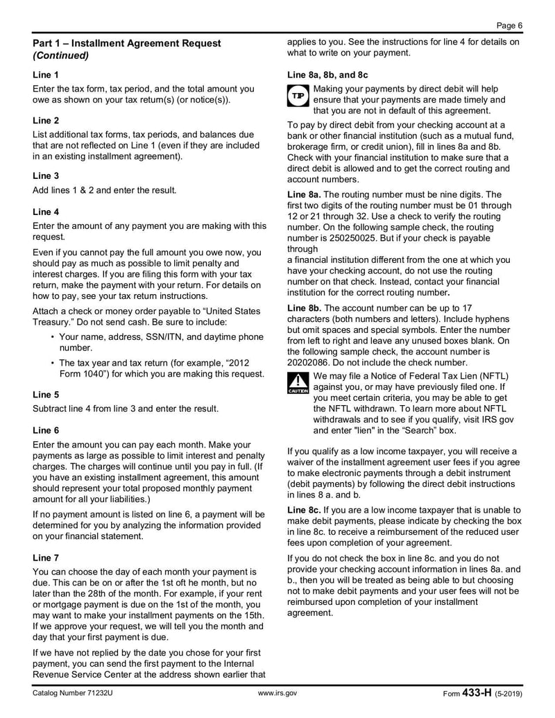 Large thumbnail of Form 433-H - May 2019