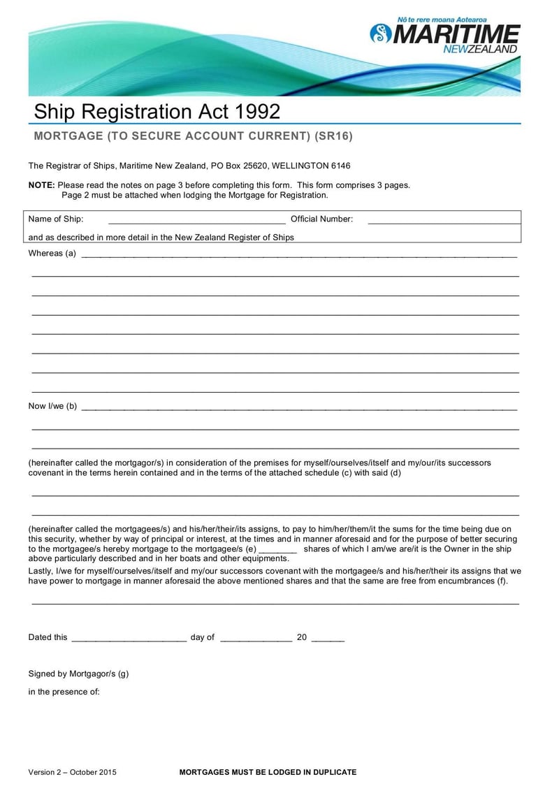 Large thumbnail of Form MNZ SR16 - Oct 2015