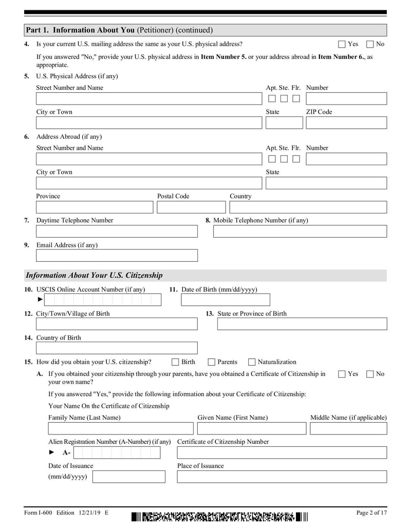 Large thumbnail of Form I-600 - Dec 2021