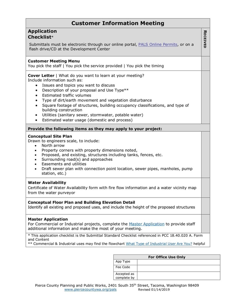 Large thumbnail of Application and Checklist for Customer Information Meeting - Aug 2020