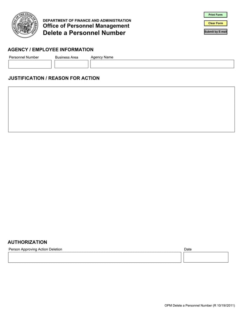 Large thumbnail of Arkansas Delete a Personnel Number