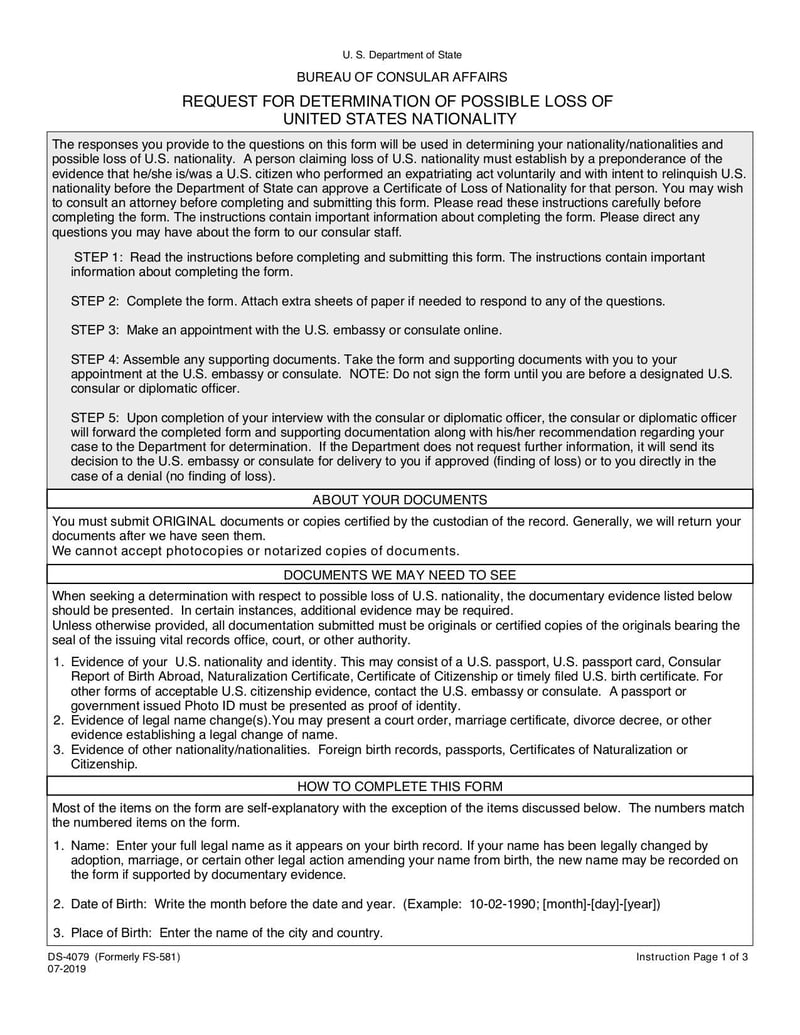 Large thumbnail of Form DS-4079 - Jul 2020
