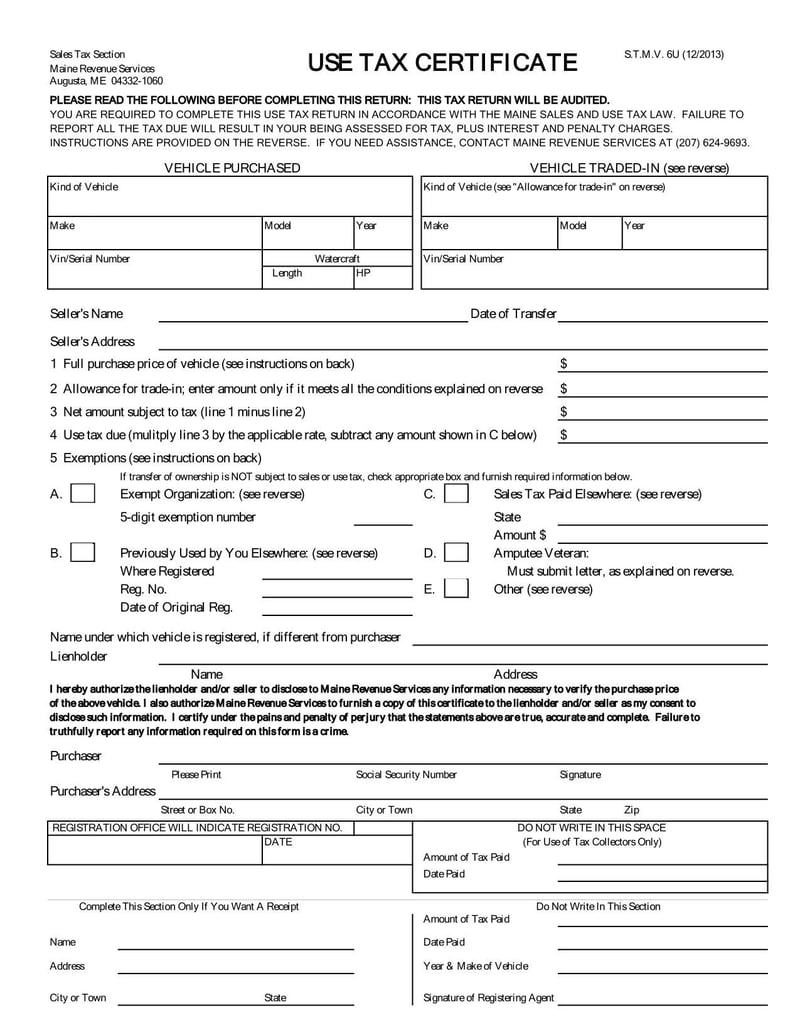 Large thumbnail of Form STMV6U (2013)