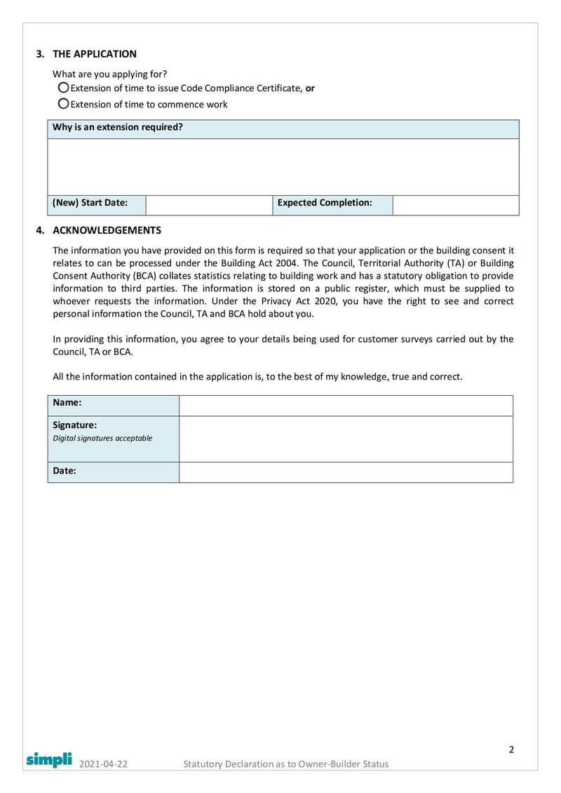 Large thumbnail of Application for Extension of Time - Apr 2021