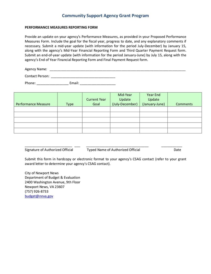 Large thumbnail of Performance Measures Reporting Form - Oct 2015