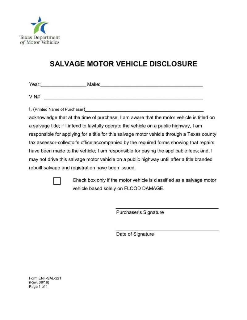 Large thumbnail of Vehicle Storage Facility Lien Foreclosure Affidavit - Aug 2016