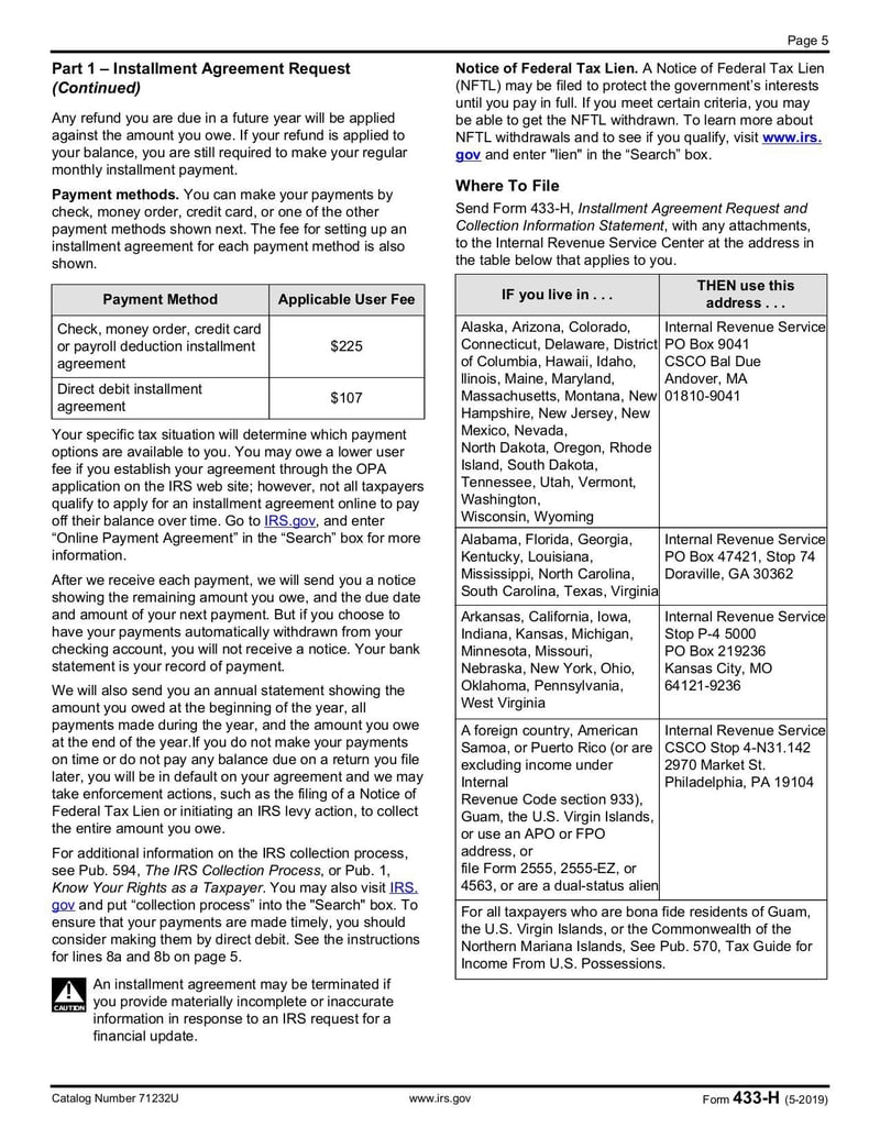 Large thumbnail of Form 433-H - May 2019