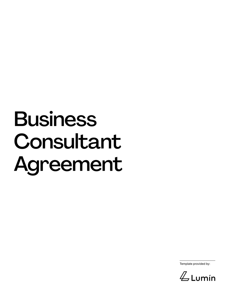Business Consultant Agreement covering services, payment terms, confidentiality, intellectual property and termination