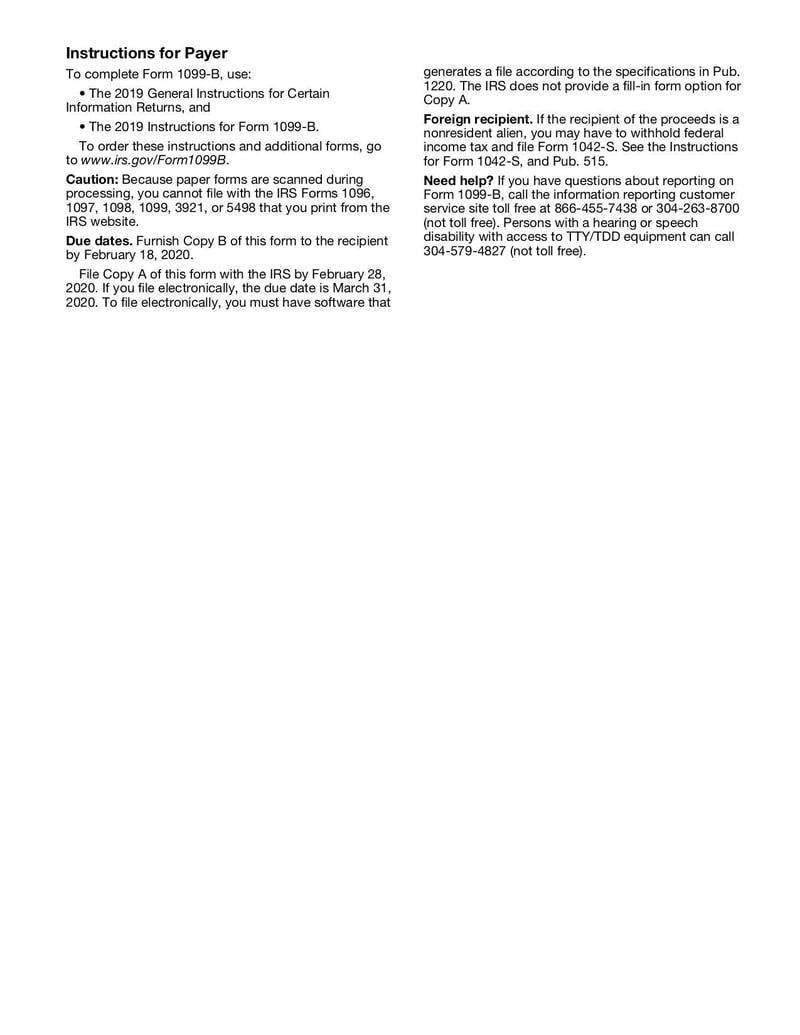 Large thumbnail of Form 1099 B - Jan 2019