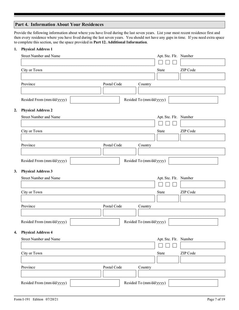 Large thumbnail of Form I-191 - Jul 2021