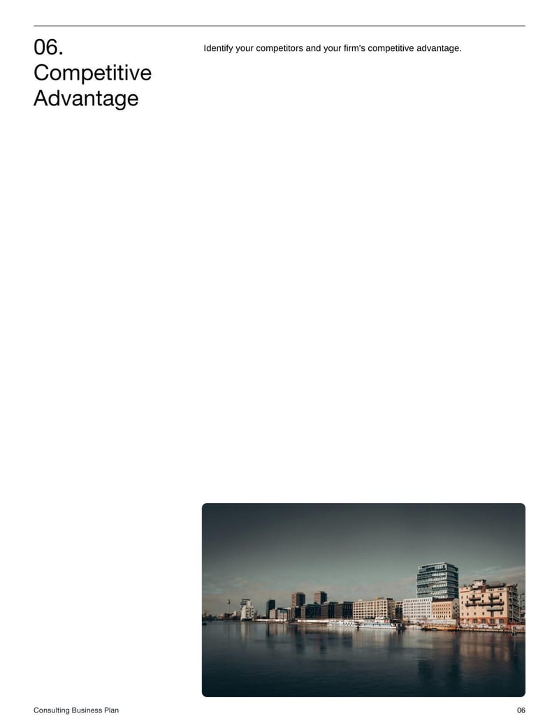 Consulting Business Plan Template for planning a consulting firm's services and operations