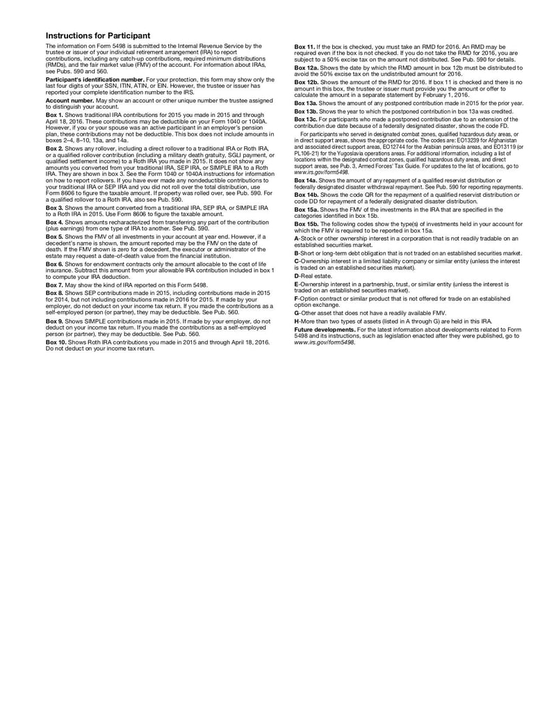 Large thumbnail of Form 5498 - Jan 2015