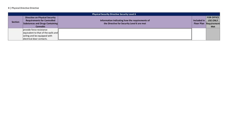 Large thumbnail of Physical Security Directive Security Level 6 - Mar 2019