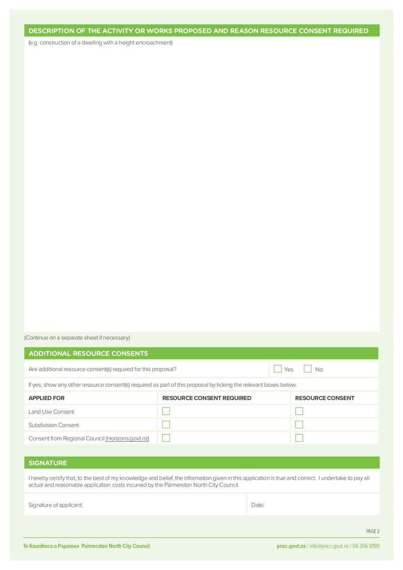 Large thumbnail of Resource Consent Application Form - Jul 2021