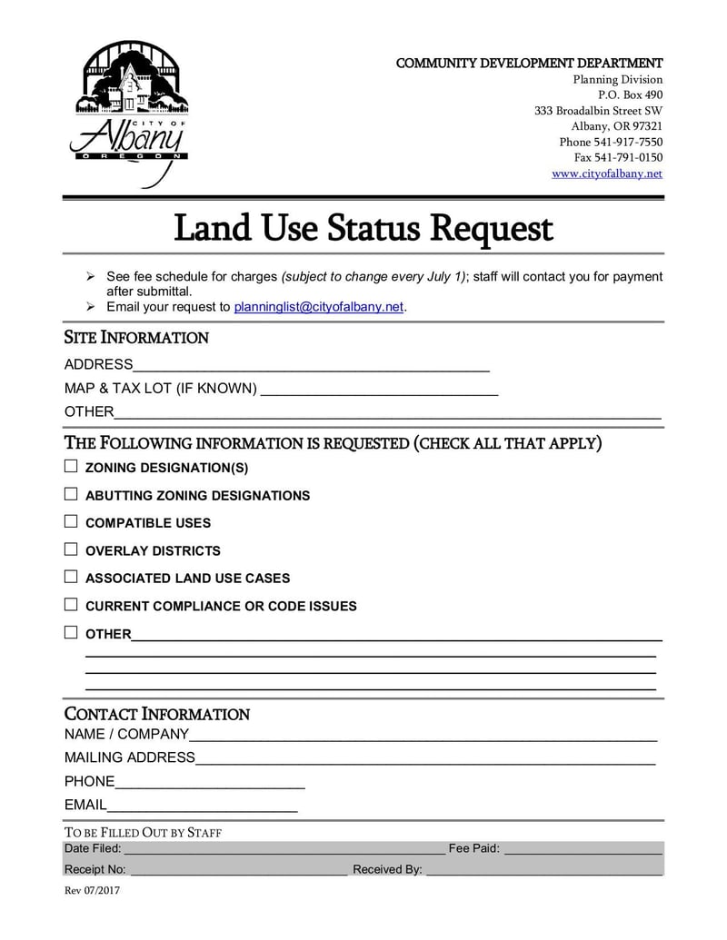 Large thumbnail of Land Use Status Request - Jul 2017