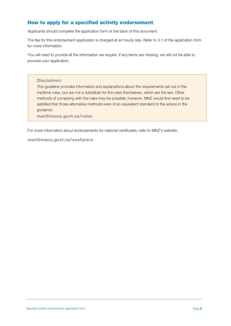 Large thumbnail of Specified Activity Endorsement Application Form - Jun 2019