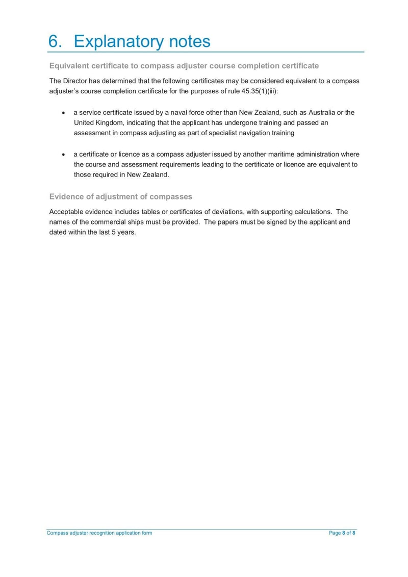 Thumbnail of Compass Adjuster Application Form - Aug 2020 - page 7