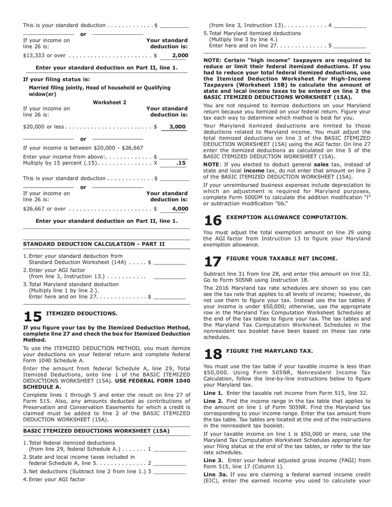 Large thumbnail of Maryland Tax Form 515 - Sep 2017