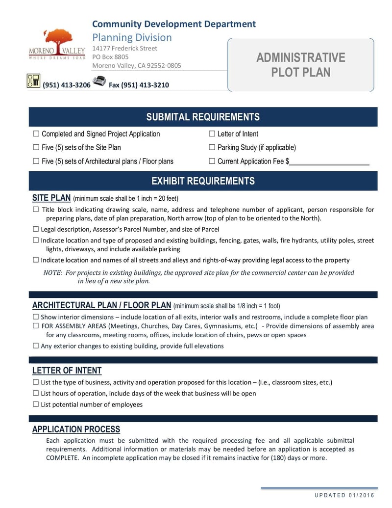 Thumbnail of Administrative Plot Plan Form - Jul 2016 - page 0