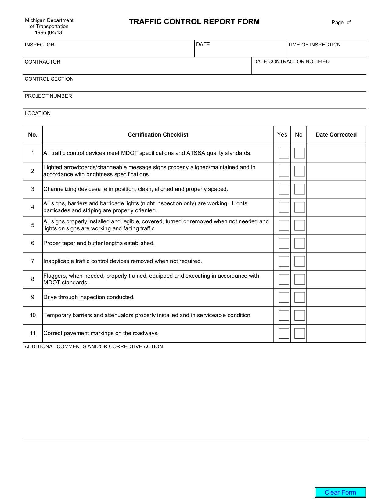 Traffic Control Report Form Fill and sign online with Lumin