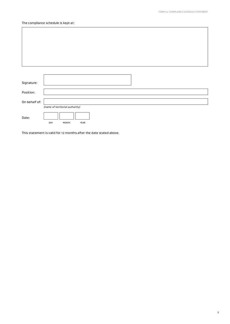Large thumbnail of Form 10 Compliance Schedule Statement - Aug 2022