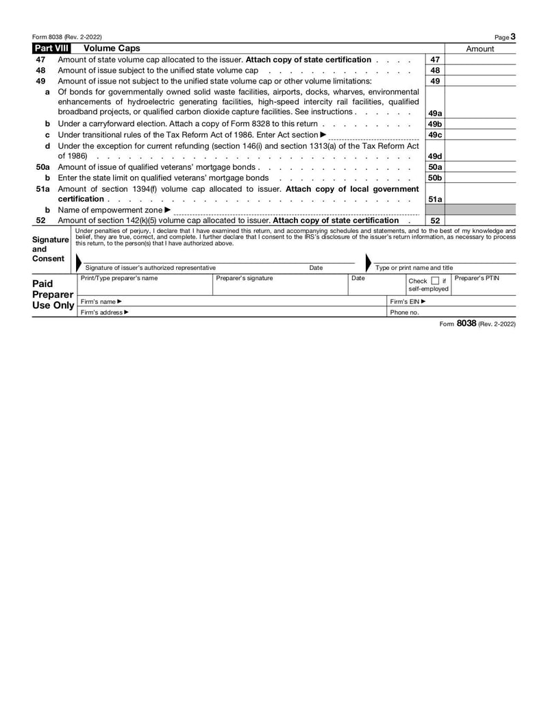 Large thumbnail of Form 8038 - Feb 2022