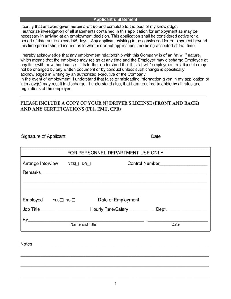 Large thumbnail of North Plainfield Application for Employment