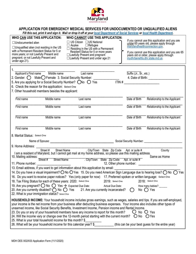 Large thumbnail of MDH OES X02/X03 Application Form - Nov 2020
