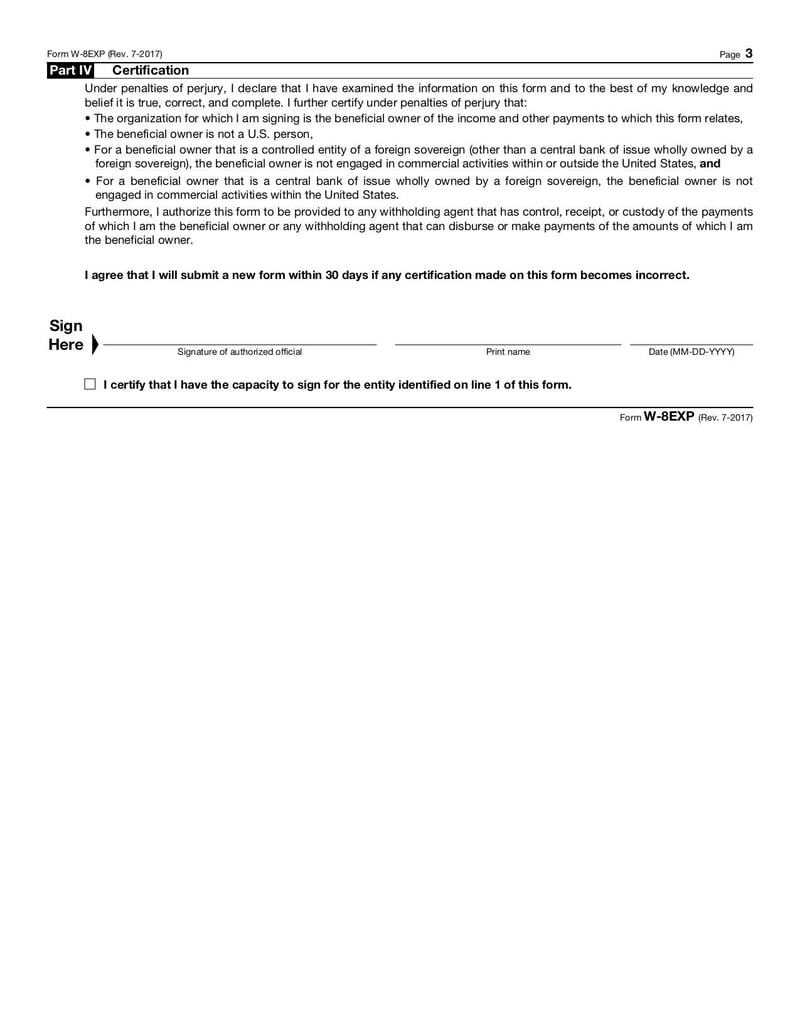 Large thumbnail of Form W-8EXP - Jul 2017